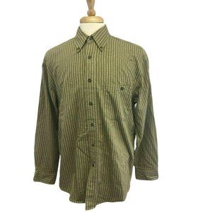 GH BASS CO Mens Casual Oxford Button Shirt M Green L/S Cotton